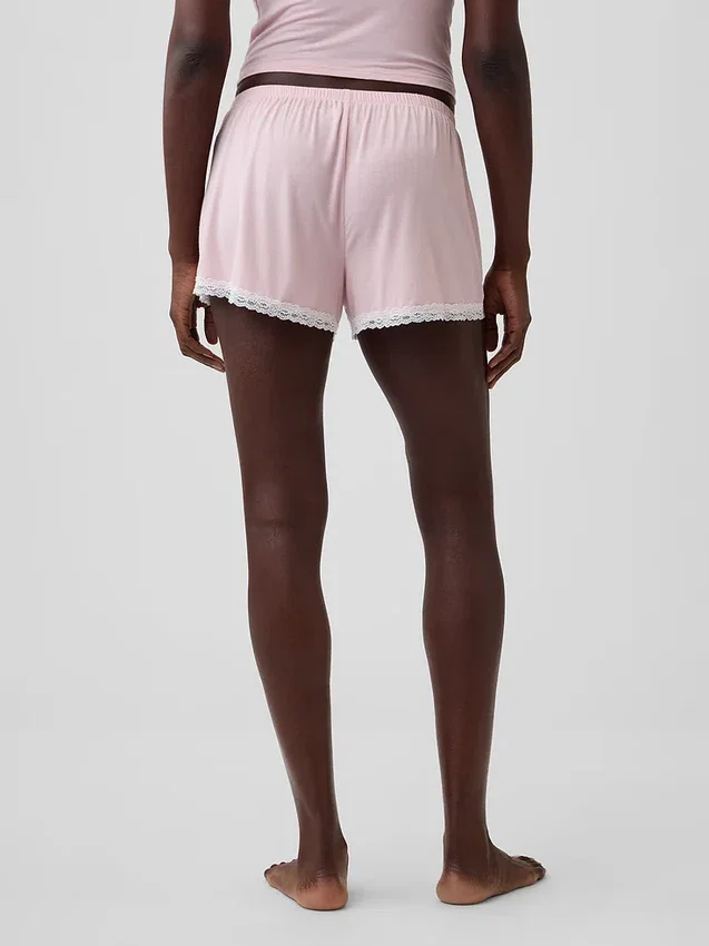 Softest Modal Lace-Trim Pj Shorts