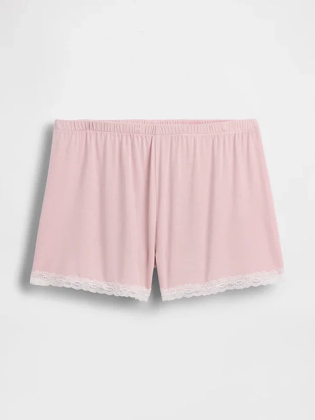 Softest Modal Lace-Trim Pj Shorts