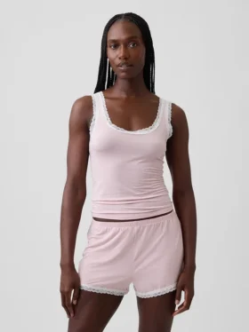 Softest Modal Lace-Trim Pj Tank Top