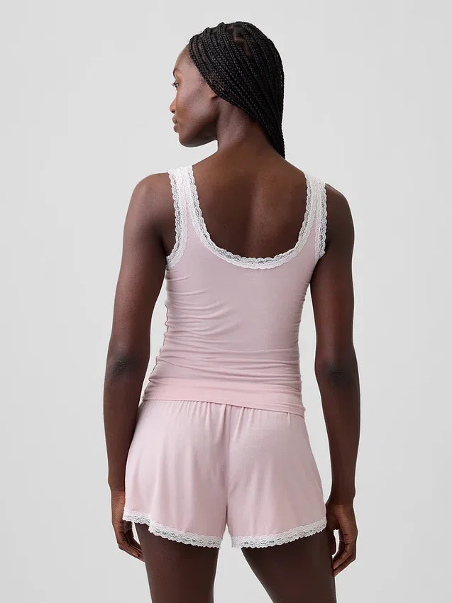 Softest Modal Lace-Trim Pj Tank Top