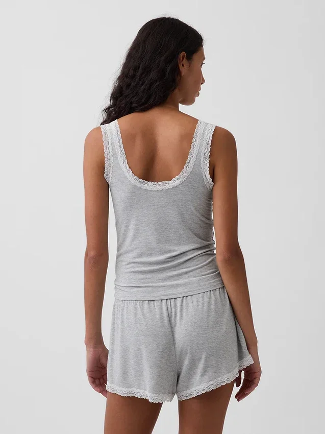 Softest Modal Lace-Trim Pj Tank Top