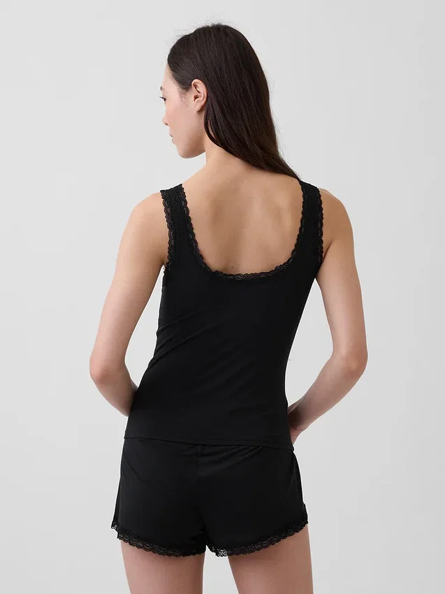 Softest Modal Lace-Trim Pj Tank Top