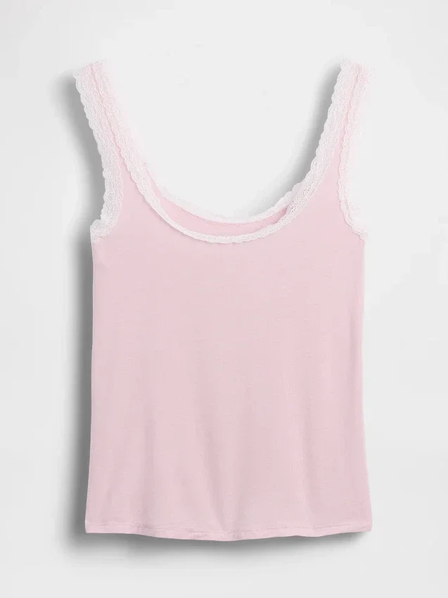 Softest Modal Lace-Trim Pj Tank Top