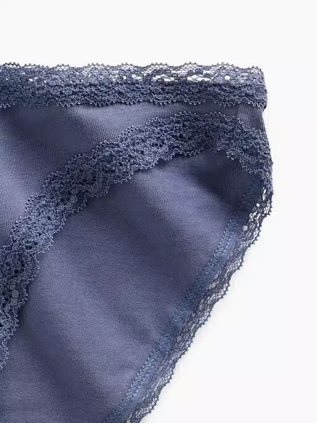Softest Organic Stretch Cotton Lace-Trim Bikini