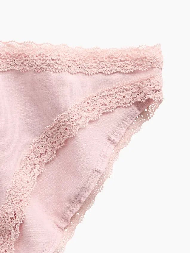 Softest Organic Stretch Cotton Lace-Trim Bikini