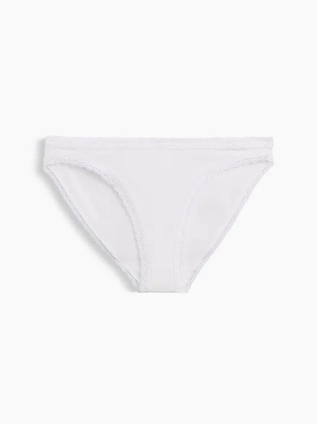 Softest Organic Stretch Cotton Lace-Trim Bikini