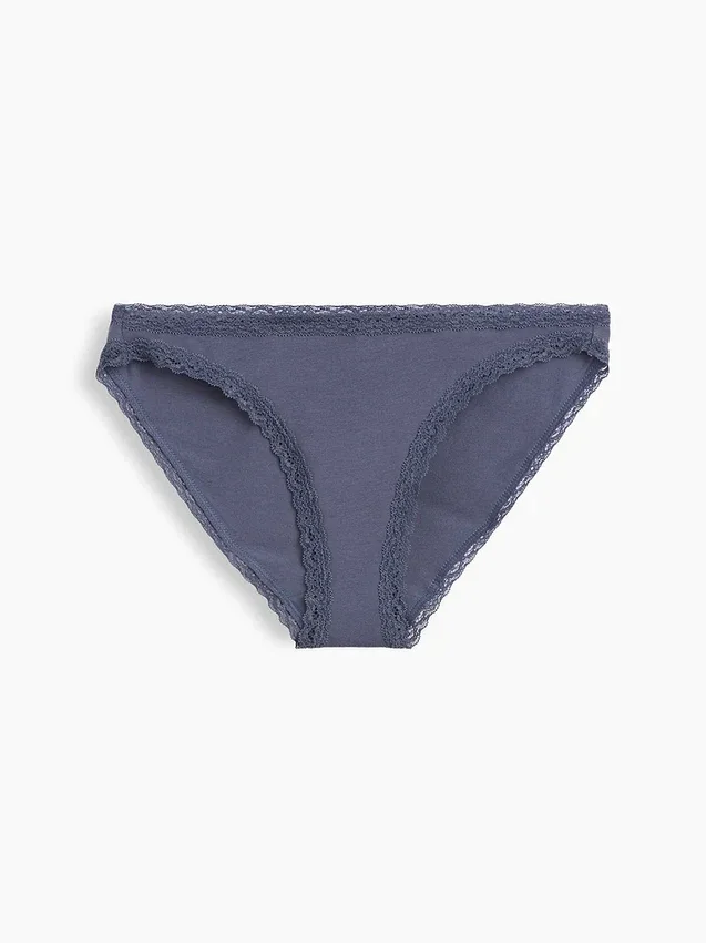 Softest Organic Stretch Cotton Lace-Trim Bikini