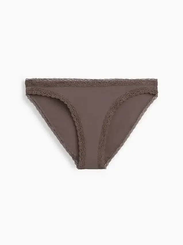 Softest Organic Stretch Cotton Lace-Trim Bikini