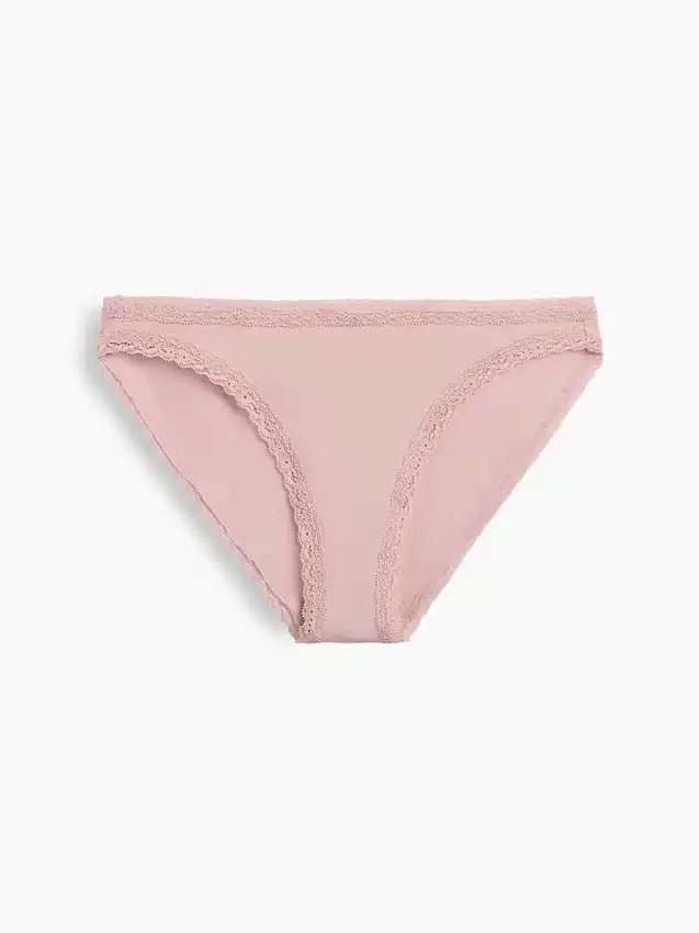 Softest Organic Stretch Cotton Lace-Trim Bikini