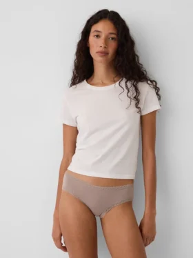 Softest Organic Stretch Cotton Lace-Trim Cheeky Hipster