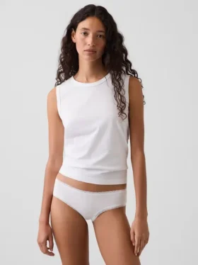 Softest Organic Stretch Cotton Lace-Trim Cheeky Hipster