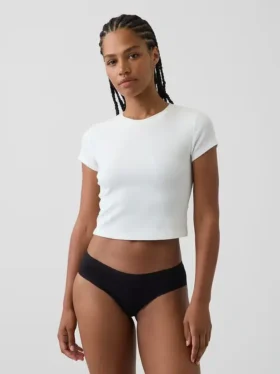 Softest Organic Stretch Cotton Lace-Trim Cheeky Hipster