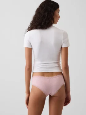 Softest Organic Stretch Cotton Lace-Trim Cheeky Hipster