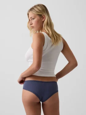Softest Organic Stretch Cotton Lace-Trim Cheeky Hipster