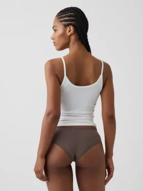 Softest Organic Stretch Cotton Lace-Trim Cheeky Hipster