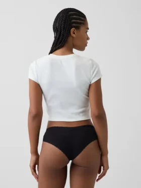 Softest Organic Stretch Cotton Lace-Trim Cheeky Hipster