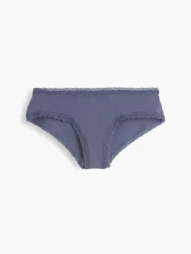 Softest Organic Stretch Cotton Lace-Trim Cheeky Hipster