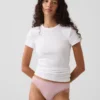 Softest Organic Stretch Cotton Lace-Trim Thong