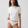 Softest Organic Stretch Cotton Lace-Trim Thong