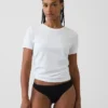 Softest Organic Stretch Cotton Lace-Trim Thong