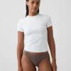 Softest Organic Stretch Cotton Lace-Trim Thong