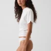 Softest Organic Stretch Cotton Lace-Trim Thong