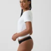 Softest Organic Stretch Cotton Lace-Trim Thong