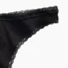 Softest Organic Stretch Cotton Lace-Trim Thong