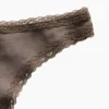 Softest Organic Stretch Cotton Lace-Trim Thong