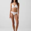 Softest Organic Stretch Cotton Lace-Trim Thong