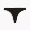 Softest Organic Stretch Cotton Lace-Trim Thong