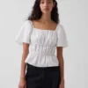 Square-Neck Peplum Top