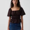 Square-Neck Peplum Top