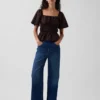 Square-Neck Peplum Top