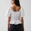 Square-Neck Peplum Top