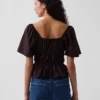 Square-Neck Peplum Top