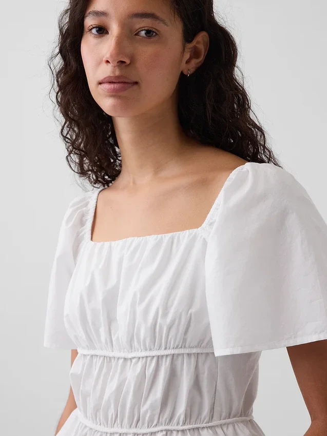 Square-Neck Peplum Top