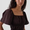 Square-Neck Peplum Top