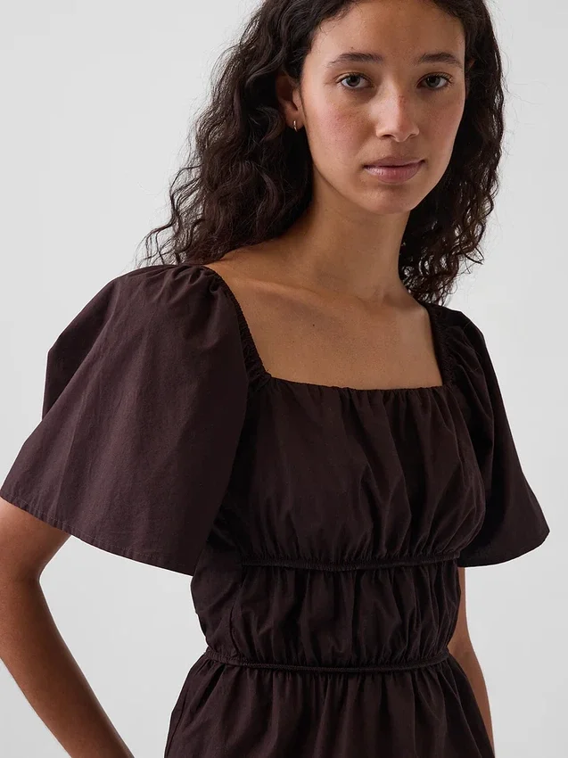 Square-Neck Peplum Top