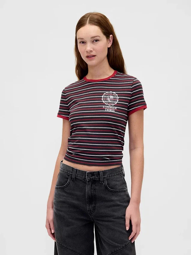 Stranger Things Organic Cotton Vintagesoft Crop T-Shirt