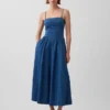 Strapless Denim Maxi Dress