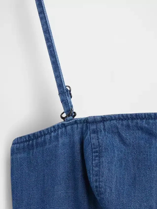Strapless Denim Maxi Dress