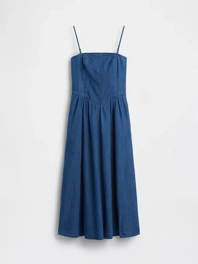 Strapless Denim Maxi Dress