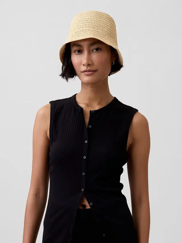 Straw Bucket Hat