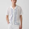 Stripe Camp Collar Sweater Shirt