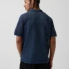 Stripe Camp Collar Sweater Shirt