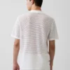 Stripe Camp Collar Sweater Shirt