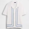 Stripe Camp Collar Sweater Shirt