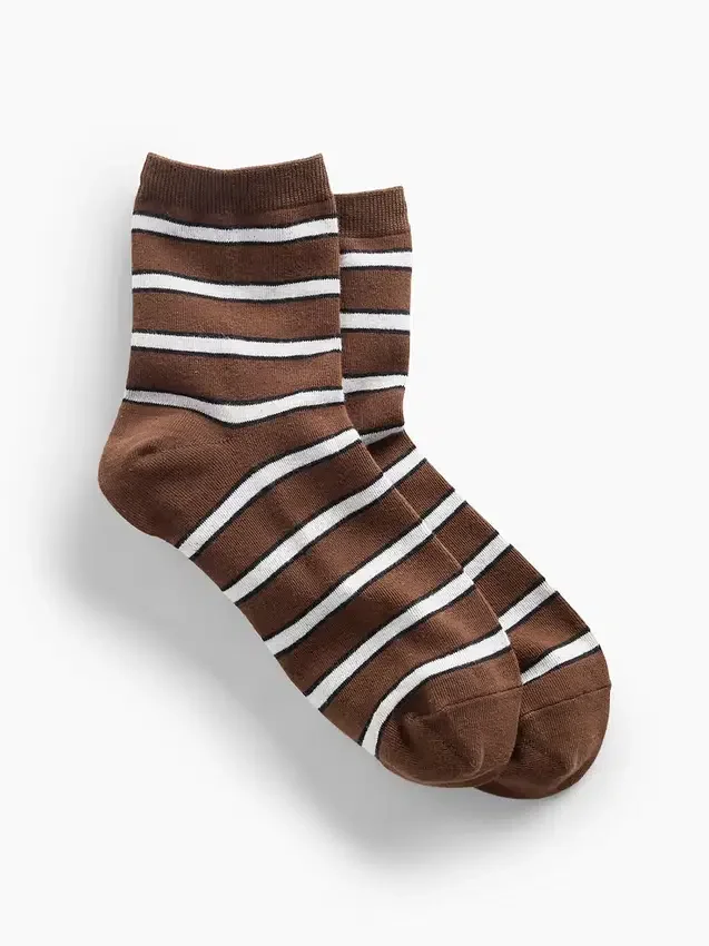 Stripe Half Crew Socks