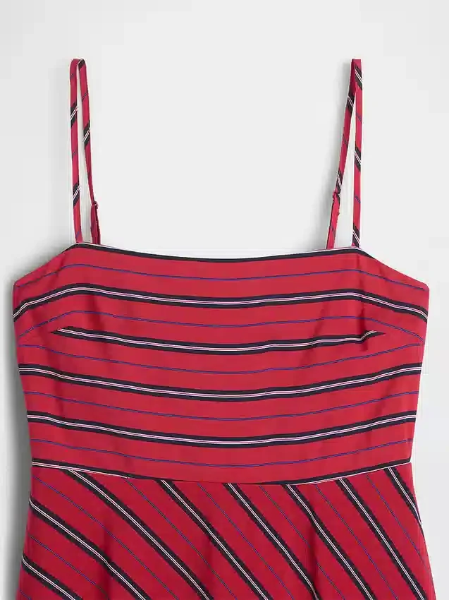 Stripe Handkerchief Midi Dress
